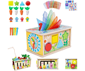 Caja De Pañuelos De Madera Montessori Multifunción 6 En 1