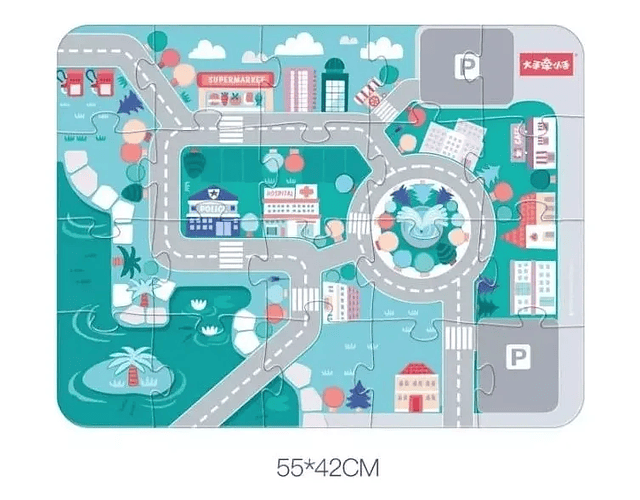 Balde Ciudad Bloques Construcción Madera 100 Piezas