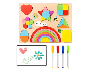 Tablero Montessori Figuras y Pizarra