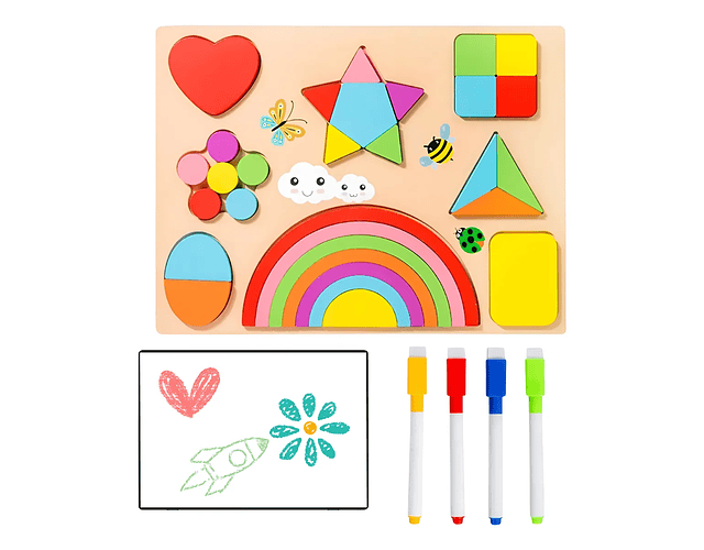 Tablero Montessori Figuras y Pizarra