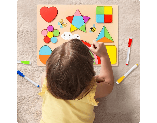 Tablero Montessori Figuras y Pizarra