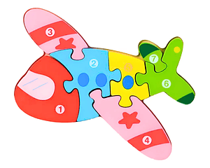 Puzzle Encaje de Madera 7 Piezas Avión
