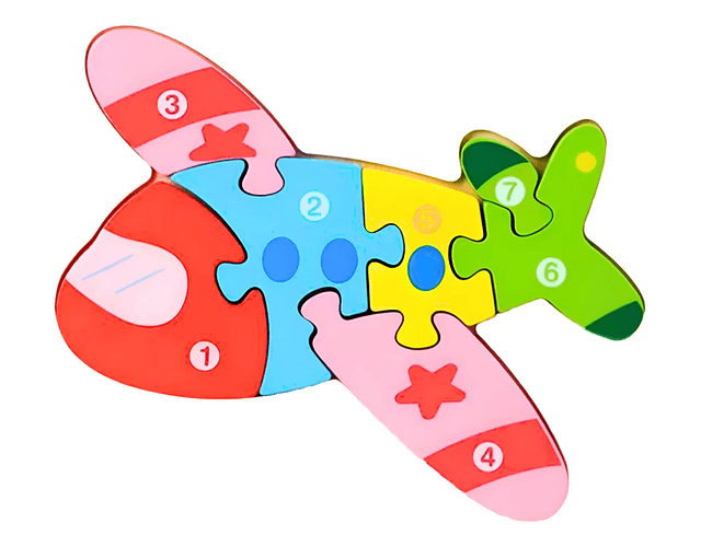 Puzzle Encaje de Madera 7 Piezas Avión