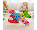 Puzzle Encaje de Madera 7 Piezas Avión