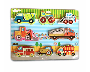 Puzzle Encaje De Madera Medios de Transporte de Carga 