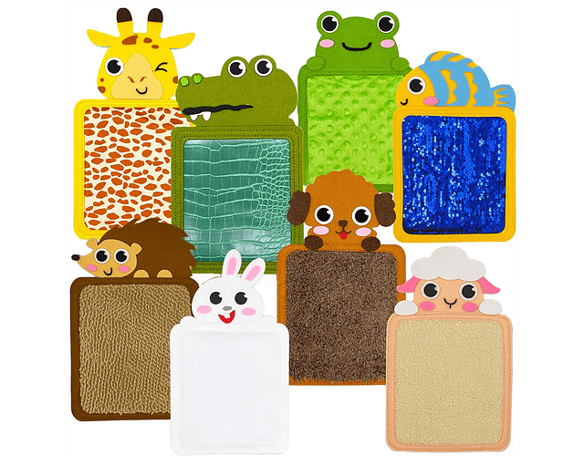 Set 8 alfombrillas sensoriales con diseños de animales. 