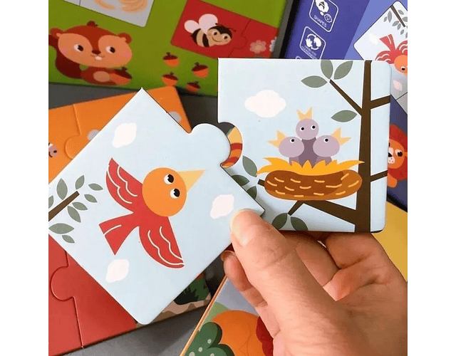 Puzzle asociación Animales Padre-Hijo