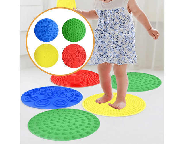 Set 4  Alfombrillas circulares Sensoriales 