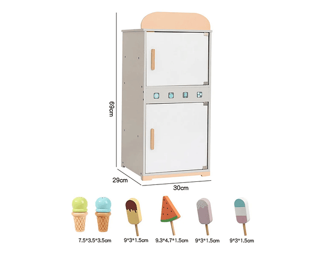 Refrigerador Didáctico de Madera Blanco