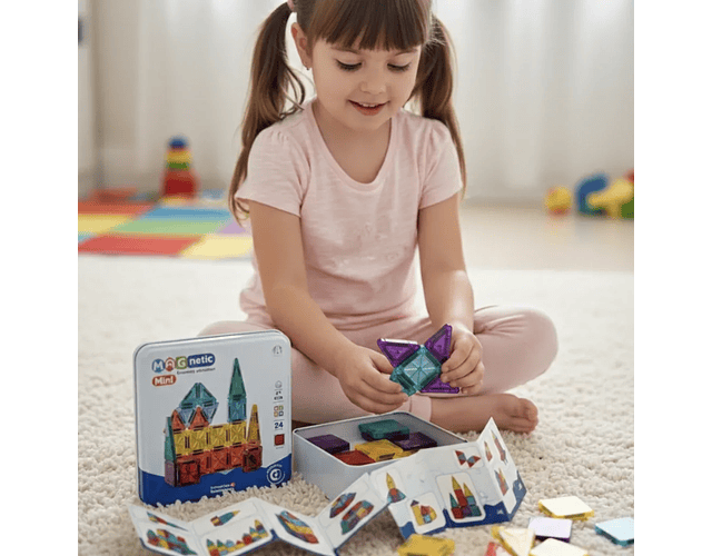 Juego Bloques Magnéticos Mini 24 Piezas