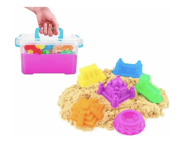 Arena Mágica 1 Kg Con  Accesorios (Moldes Y Piscina Inflable) 