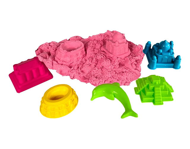 Arena Mágica 1 Kg Con  Accesorios (Moldes Y Piscina Inflable) 
