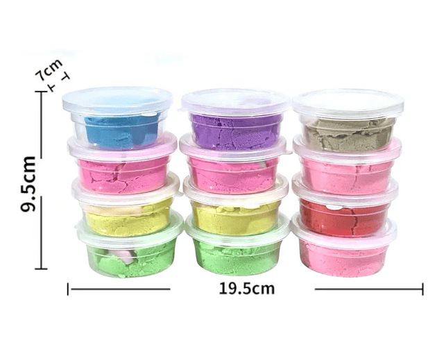 Pack 12 Arena Mágicas de Colores + Moldes Animalitos