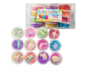 Pack 12 Arena Mágicas de Colores + Moldes Animalitos