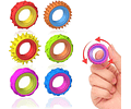 Set 6 Anillos Giratorios con Texturas  Antiestrés 