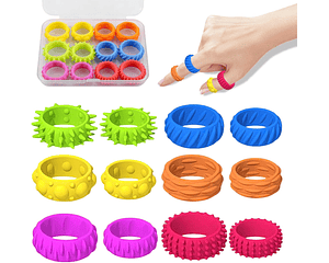 Pack 12 Anillos Sensoriales Fidget Toy Antiestrés Niños