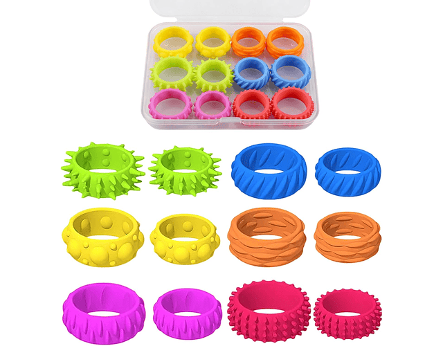 Pack 12 Anillos Sensoriales Fidget Toy Antiestrés Niños