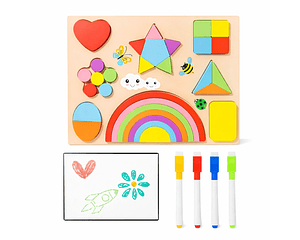 Tablero Montessori Figuras y Pizarra