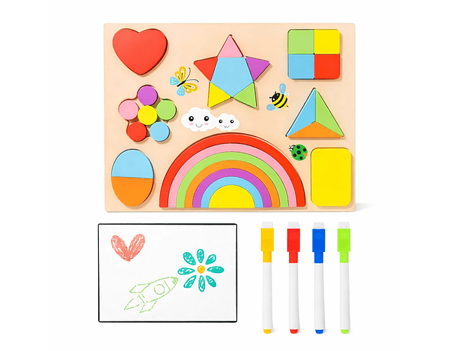 Tablero Montessori Figuras y Pizarra