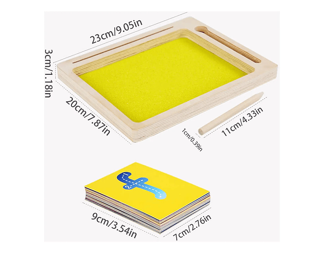 Bandeja Sensorial Montessori Arena Trazos Escritura