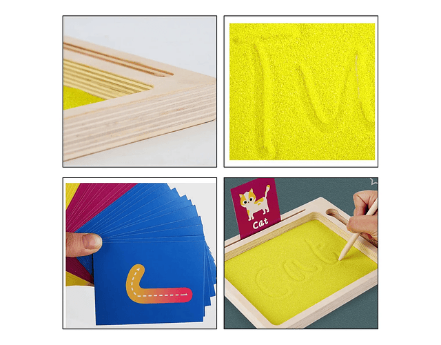 Bandeja Sensorial Montessori Arena Trazos Escritura