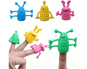 Títeres De Dedo Monstruos Antiestrés Para Niños Pack 10 Unid