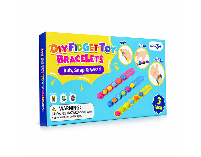 Pack 3 Pulseras Sensoriales Giratorias Antiestrés 