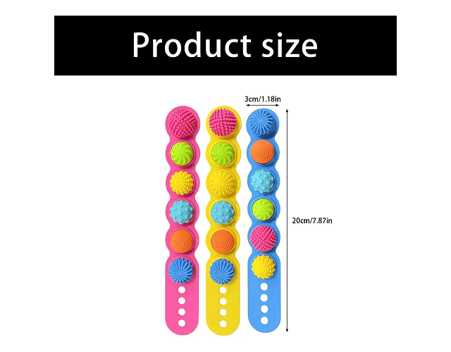 Pack 3 Pulseras Sensoriales Giratorias Antiestrés 