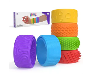  Pack 6 Pulseras Sensoriales Slap Texturizadas Antiestrés