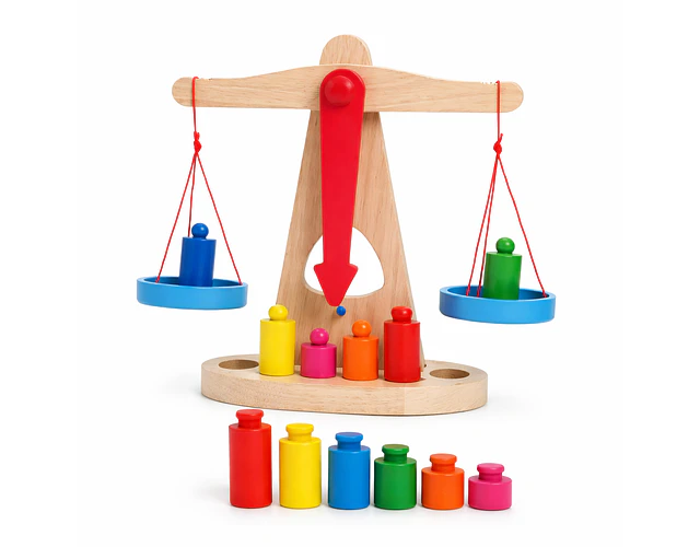 Balanza De Madera Montessori Juguete Didáctico Niños
