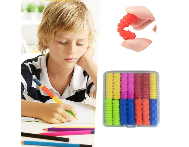 Set 14 Sujetadores De Lápiz Ergonómicos Silicona 