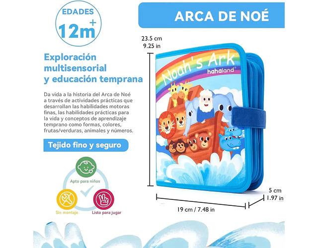 Libro Sensorial de Fieltro Arca De Noé