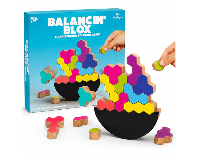 Juego De Construcción Y Equilibrio Bloques Balancín Madera