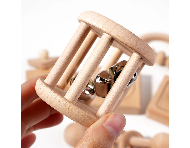 Set de Madera Montessori Sensorial Para Bebé 6 Piezas