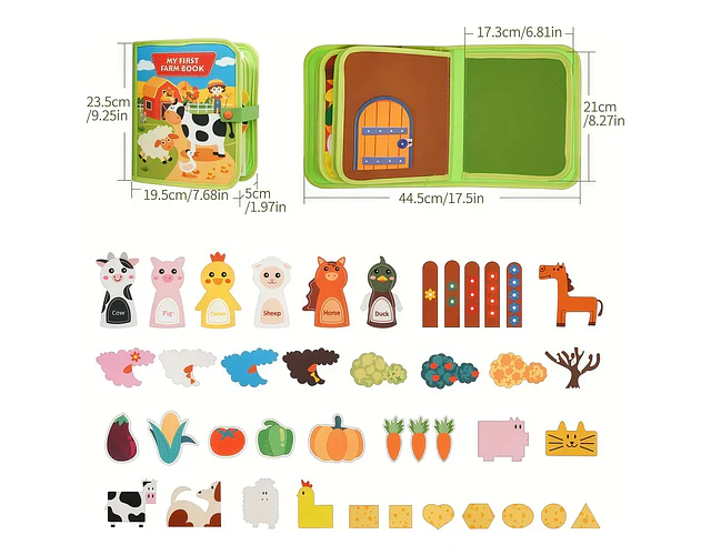 Libro Sensorial Montessori Granja Estimulación Cognitiva