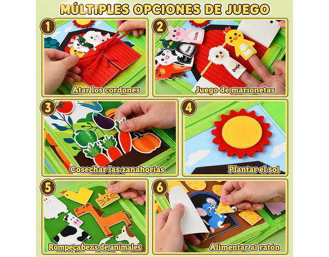 Libro Sensorial Montessori Granja Estimulación Cognitiva