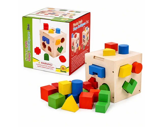 Cubo Didáctico Encaje Figuras Geométricas Multicolor