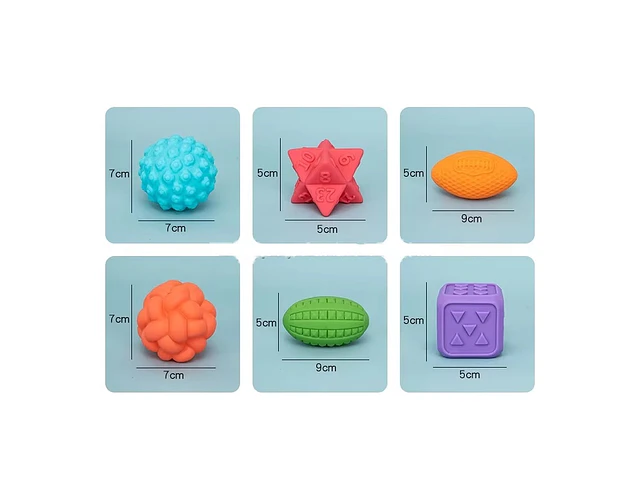 Pelotas Sensoriales 6 Piezas Texturizadas 