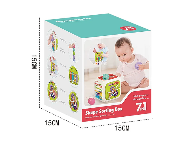Cubo De Actividades 7 En 1 Juguete Sensorial Montessori Multicolor