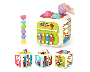 Cubo De Actividades 7 En 1 Juguete Sensorial Montessori Multicolor