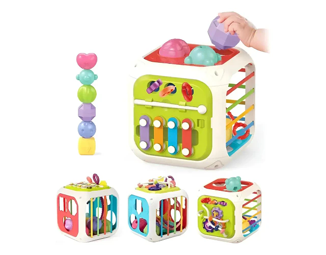 Cubo De Actividades 7 En 1 Juguete Sensorial Montessori Multicolor