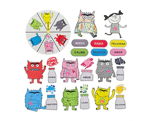 Juego de Emociones Monstruos de Fieltro en Español