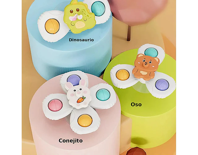 Spinner giratorio con ventosas para Bebé Pack de 3