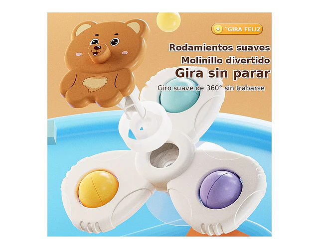 Spinner giratorio con ventosas para Bebé Pack de 3