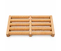 Masajeador de pies de madera, 6 hileras de rodillos