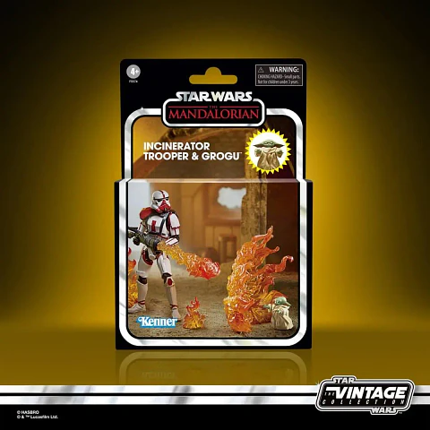Figura Fan Starwars Incinerator Trooper & Grogu - The Vintage Collection Deluxe 