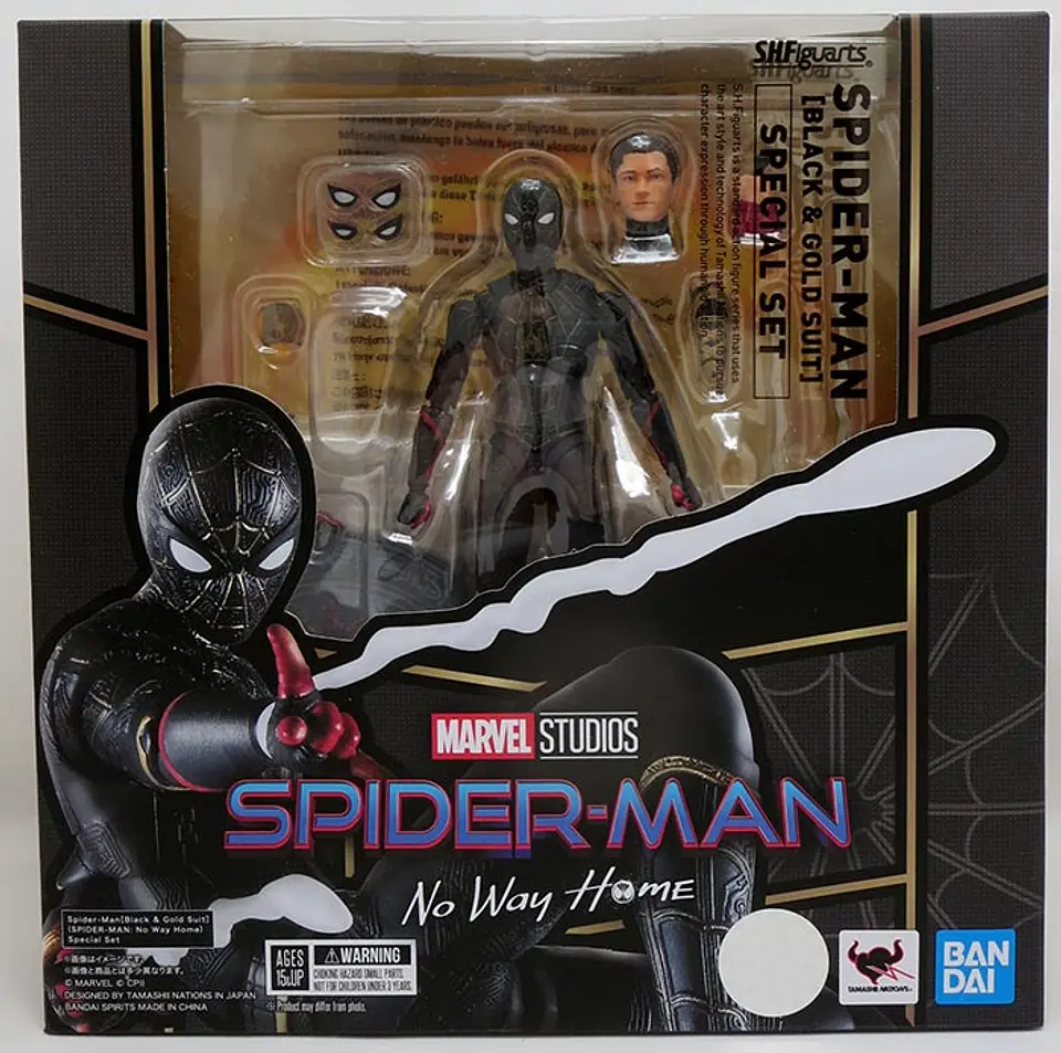 S.H Figuarts Spider Man Black And Gold Suit Tamashii Nations 1