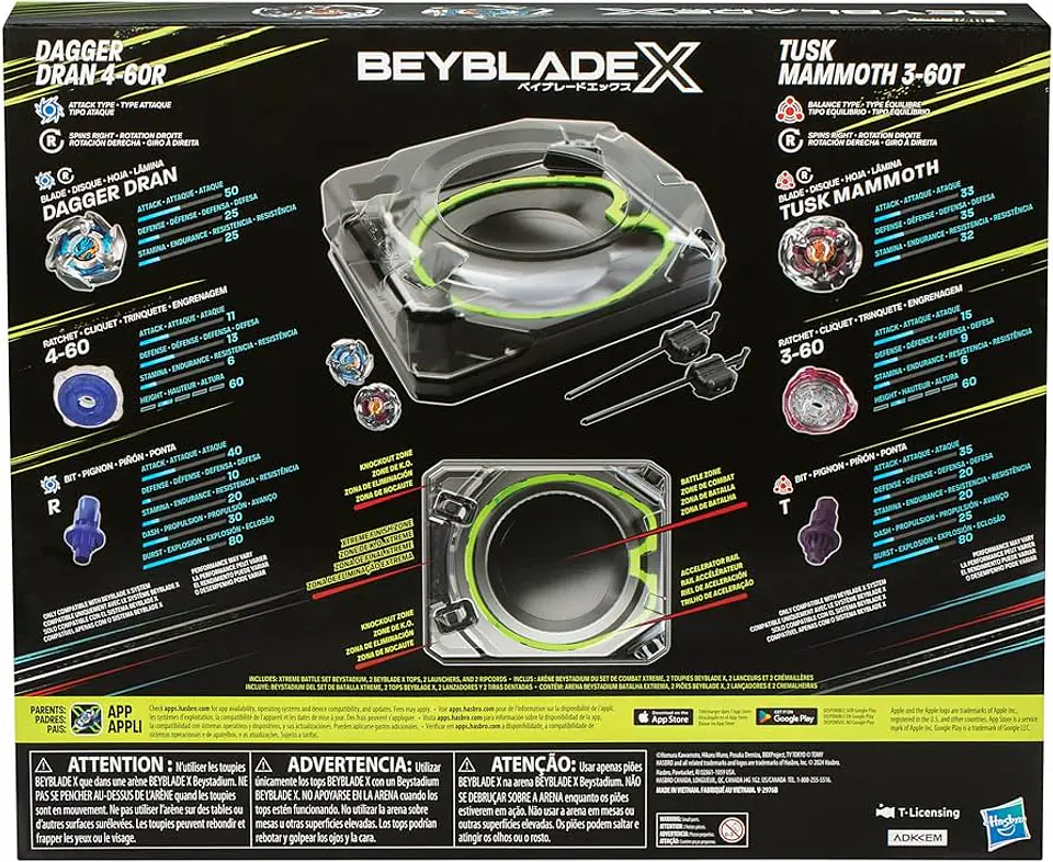 Set de batalla Beyblade X Xtreme con estadio Beystadium y Beyblades  4