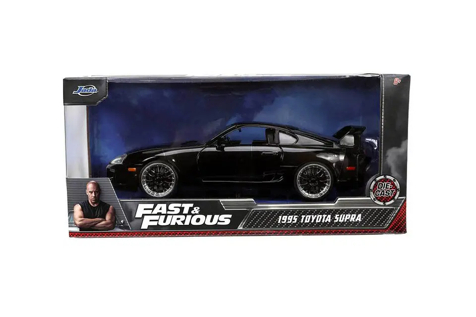 Jada 1:24 1995 Toyota Supra, Fast 5 - Glossy Black - Rápidos Y Furiosos 1