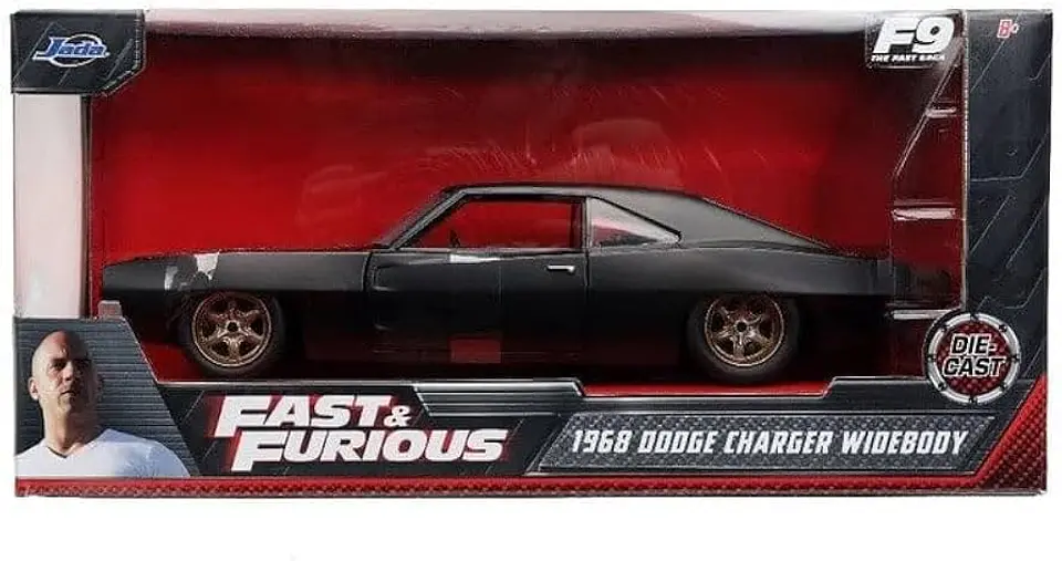 Jada 1:24 1968 Dodge Charger  - Primer Black - Rápidos Y Furiosos 1